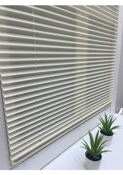 Açık Krem (Ekru) Katlanır Cam Balkon Perdesi-Ofis Perdesi-Ev Perdesi-Salon Perdesi-Plise Perde