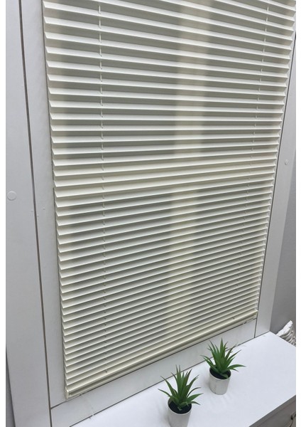 Açık Krem (Ekru) Katlanır Cam Balkon Perdesi-Ofis Perdesi-Ev Perdesi-Salon Perdesi-Plise Perde indirimleri