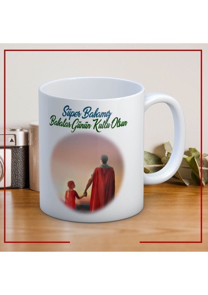 Süper Babamız Baskılı Babalar Günü Kupa Bardak Kahve Kupa Bardak