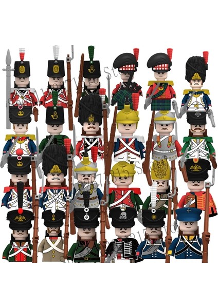 Stil 8 Napolyon Savaşları Askeri Mini Askerler Yapı Taşları Ww2 Prusya Rusya Fransız Ingiliz Fusilier Tüfekler Gaydacı Tuğla Çocuk Oyuncak (Yurt Dışından)