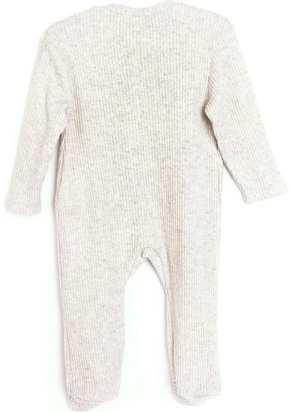 Unisex Bebek Ayıcık Nakışlı Rahat Kalıp Tulum (0 Ay - 9 Ay)