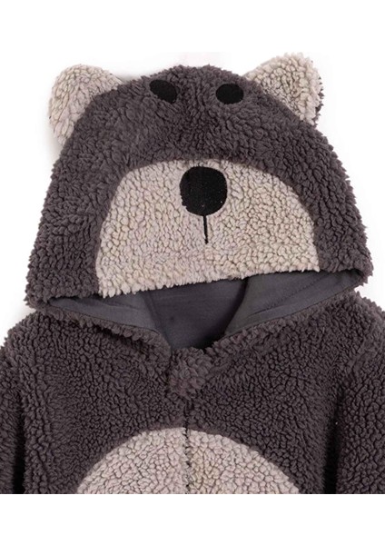 Unisex Bebek Peluş Kulak Detaylı Tulum - Antrasit (3 Ay - 1 Yaş) modelleri