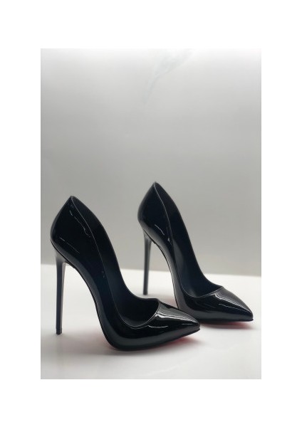 Hayyshoes Siyah Rugan Stiletto Topuklu Ayakkabı fiyatları