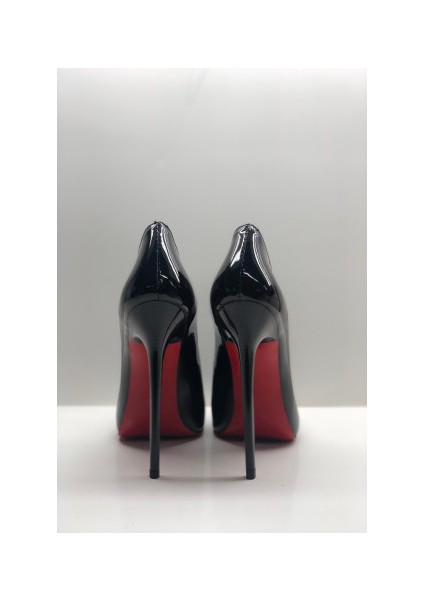 Hayyshoes Siyah Rugan Stiletto Topuklu Ayakkabı indirimleri