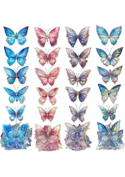 Holografik Kelebek Çıkartmaları Toplu (Yurt Dışından)