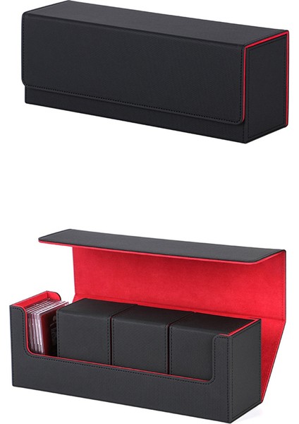 Ticaret Kartları Için Kart Saklama Kutusu, Pu Kart Destesi Kutusu, Siyah+Kırmızı (Yurt Dışından) fiyatları