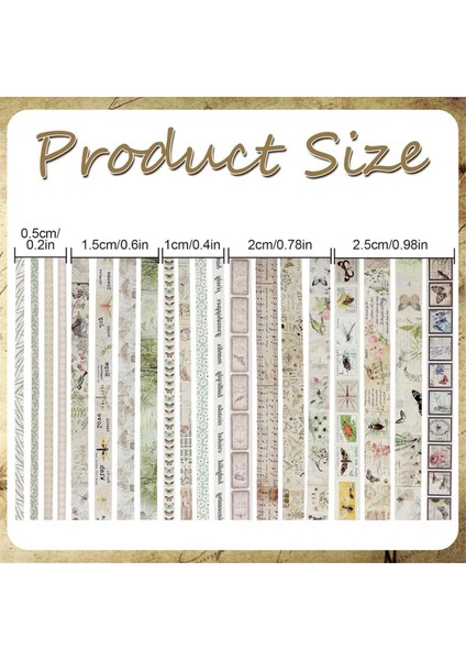 Vintage Washi Bant Seti 20 Rulo El Sanatları Bant Yazılabilir Dekoratif Bant (Yurt Dışından) fiyatları