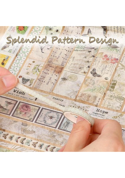 Vintage Washi Bant Seti 20 Rulo El Sanatları Bant Yazılabilir Dekoratif Bant (Yurt Dışından) modelleri