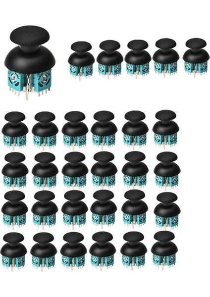 30 Adet 3D Joystick Potansiyometresi + Ps2 Oyun Kontrolcüsü Için Joystick Kapağı (Yurt Dışından)