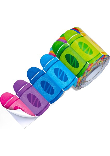 Okul Sınıf Dekoru Için Boya Kalemi Desenli Rulo Kenarlık Süsleme Etiketi (Yurt Dışından)