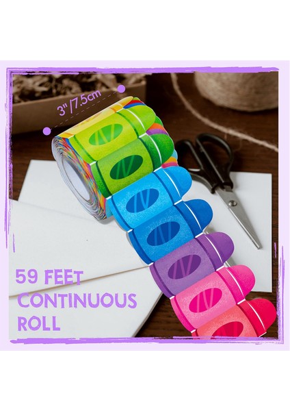 Okul Sınıf Dekoru Için Boya Kalemi Desenli Rulo Kenarlık Süsleme Etiketi (Yurt Dışından) modelleri