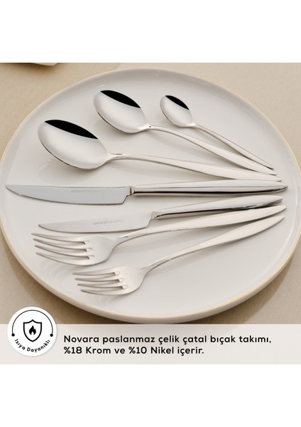 Novara 84 Parça 12 Kişilik Elegance Çatal Kaşık Bıçak Kutulu