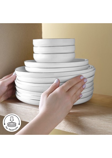 Red Carpet Collection Streamline Sunset Platin 59 Parça 12 Kişilik Yemek Takımı