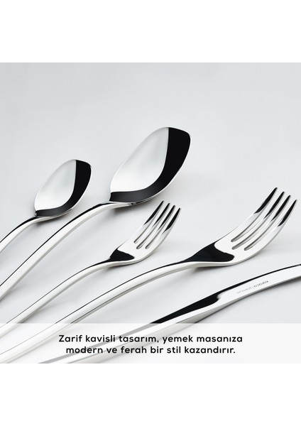 Dora 316+ Çelik 84 Parça 12 Kişilik Premium Çatal Kaşık Bıçak Seti Kutulu