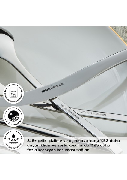 Dora 316+ Çelik 84 Parça 12 Kişilik Premium Çatal Kaşık Bıçak Seti Kutulu