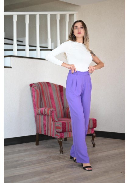 Lila Palazzo Pantolon