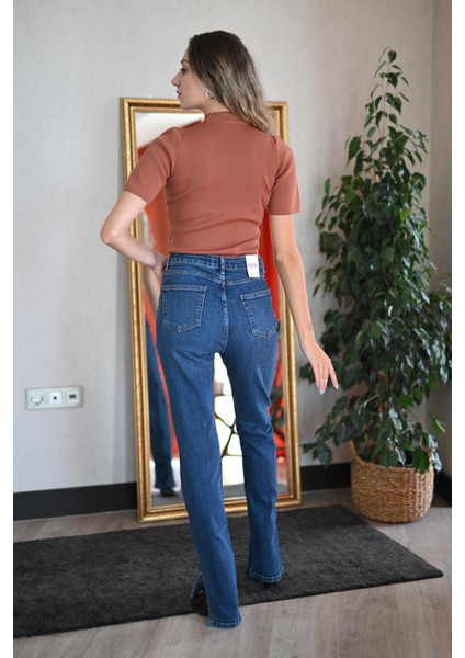 Yırtmaçlı Jean Premium Mavi fiyatları
