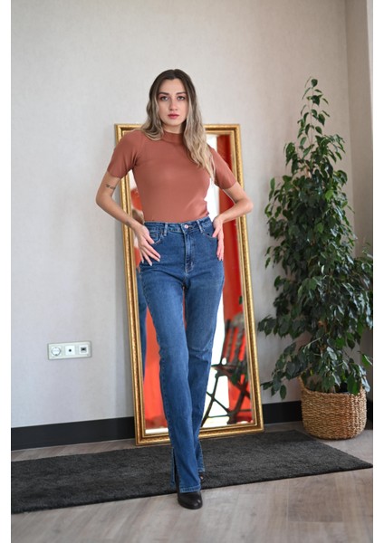 Yırtmaçlı Jean Premium Mavi modelleri