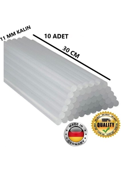 10 Adet Çubuk Silikon Çekme Eritme Şeffaf Mum Yapıştırıcı