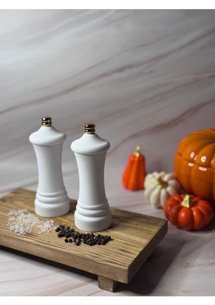 Tuz Ve Karabiber Değirmeni Baharat Öğütücü 14 CM Mat Beyaz fiyatları