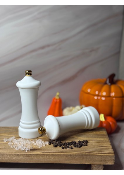 Tuz Ve Karabiber Değirmeni Baharat Öğütücü 14 CM Mat Beyaz modelleri
