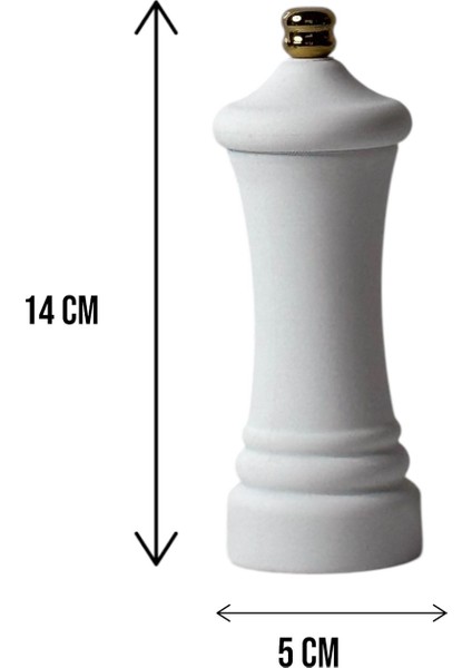 Tuz Ve Karabiber Değirmeni Baharat Öğütücü 14 CM Mat Beyaz indirimleri