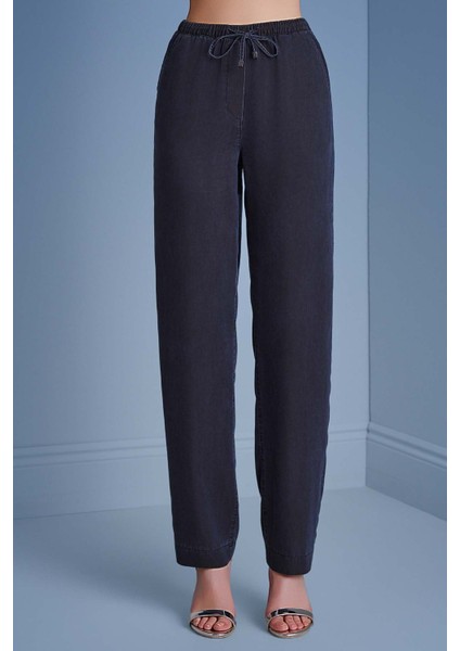 Düz Paça Lacivert Dokuma Pantolon indirimleri