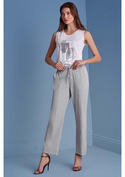 Düz Paça Gri Dokuma Pantolon fiyatları