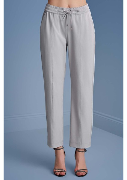 Düz Paça Gri Dokuma Pantolon indirimleri