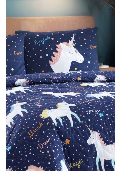 Kapitone Yatak Örtüsü Seti Çift Kişilik Magicunicorn Laci