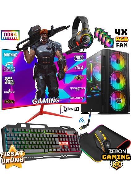 TSX99 Ryzen 5 3600 32GB Ddr4 Ram 512GB SSD RX580 8gb 256BIT 23.8" 165Hz Oyuncu Masaüstü Bilgisayar
