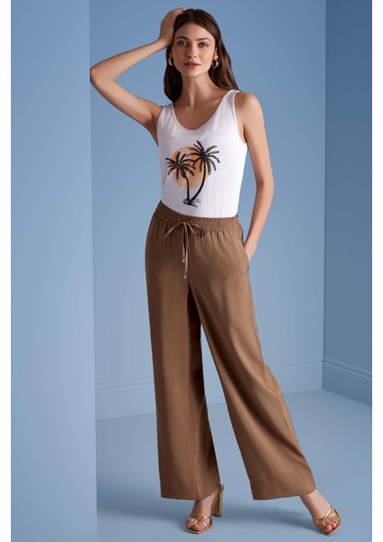 Kolsuz Beyaz Örme T-Shirt