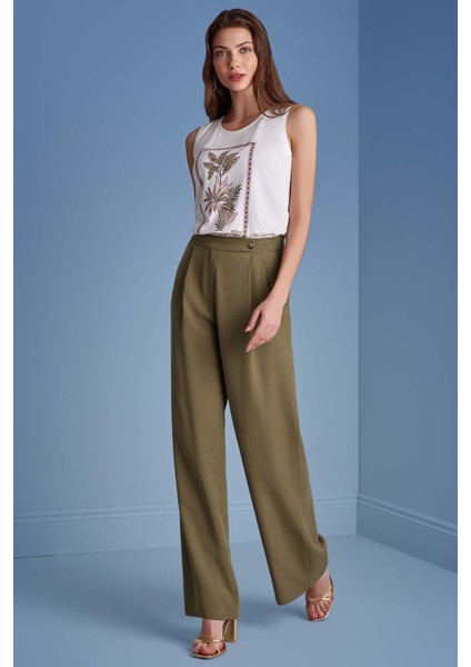 Kolsuz Ekru Örme T-Shirt modelleri