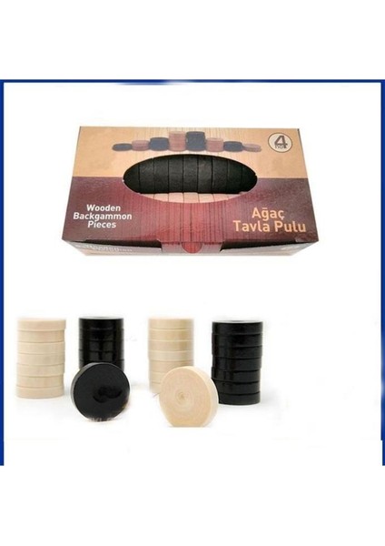 30MM Naturel Ahşap Ağaç Tavla Pulu Takımı NO30MM Naturel Ahşap Ağaç Tavla Pulu Takımı No4