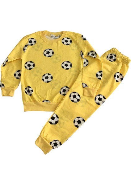 Erkek Çocuk Futbol Topu Baskılı Mevsimlik Pijama Takım