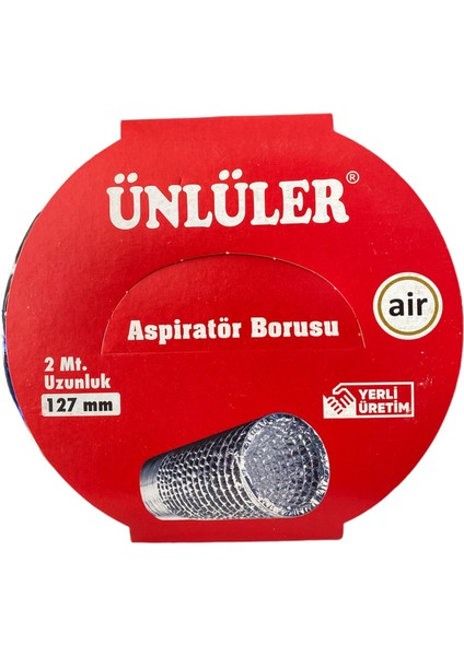 Aspiratör Borusu-Alüminyum Aspiratör Borusu- Telli- 120 mm*2M