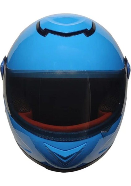Motosiklet Çocuk Kaskı Full Face Pp Metreal Skull Blue