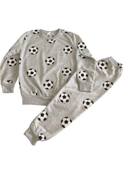 Erkek Çocuk Futbol Topu Baskılı Mevsimlik Pijama Takım