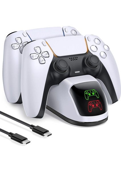 Ps5 Denetleyici Hızlı Şarj Istasyonu Ab Güç Kaynağ LED Ekran Dualsense Kablosuz Için Ps5 indirimleri