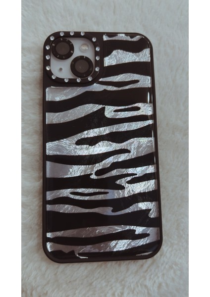 Iphone 13/14 Uyumlu Kamera Çevresi Taşlı Parlak Zebra Desen Sert Slikon Telefon Kılıfı indirimleri