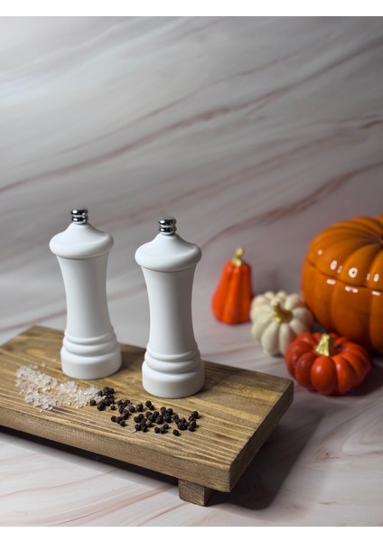 Tuz Ve Karabiber Değirmeni Baharat Öğütücü 14 CM Mat Beyaz fiyatları