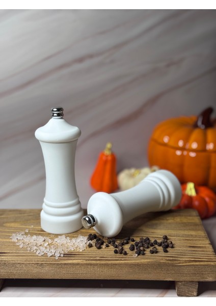 Tuz Ve Karabiber Değirmeni Baharat Öğütücü 14 CM Mat Beyaz modelleri
