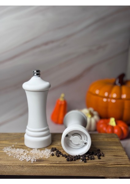 Tuz Ve Karabiber Değirmeni Baharat Öğütücü 14 CM Mat Beyaz fırsatları
