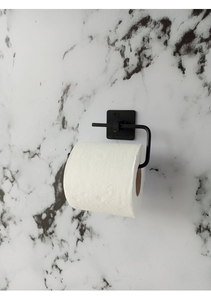 Yapışkanlı Siyah Kare Açık Tuvalet Kağıtlık Wc Kağıtlık
