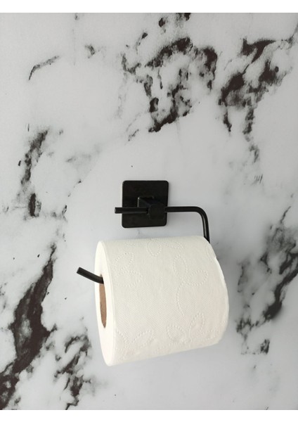 Yapışkanlı Siyah Kare Açık Tuvalet Kağıtlık Wc Kağıtlık