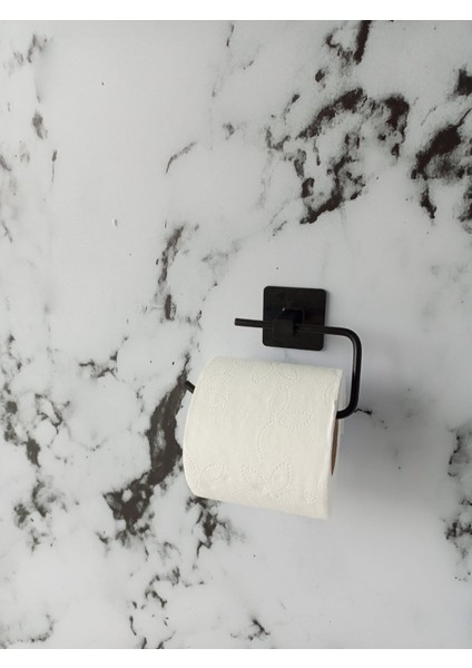 Yapışkanlı Siyah Kare Açık Tuvalet Kağıtlık Wc Kağıtlık