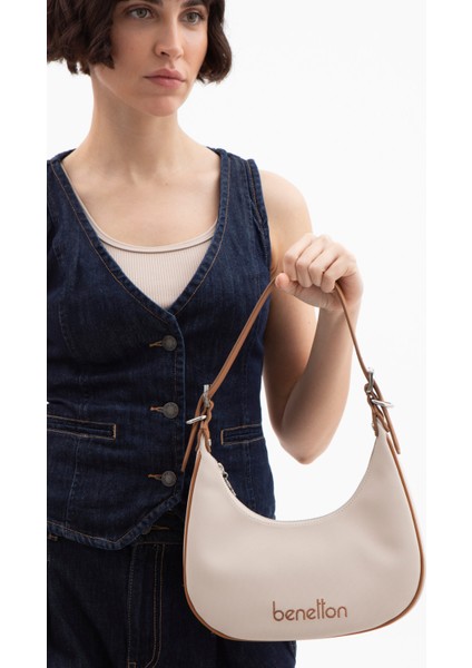 Unıted Colors Of Benetton Kadın Omuz Kol Çantası BNT 1592 - Bej-Camel