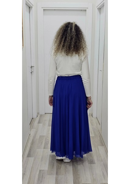 Bel Lastikli Kloş Şifon Etek 6003-SAKS fırsatları