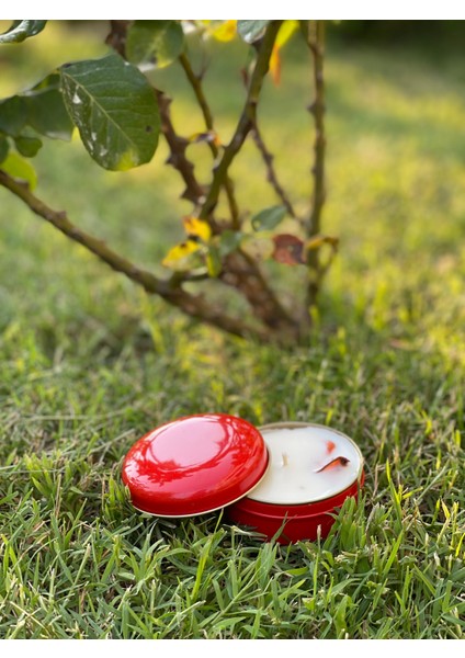Ud Kokulu Kırmızı Bonbon Soya Mum