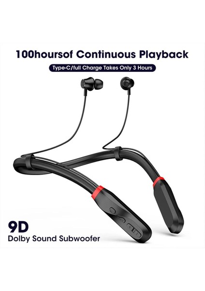 I35 Kulaklık Bluetooth 5.1 Kulaklık Spor Kulakiçi Için Dahili Mikrofon Boyun Bandı Kulaklık Stereo Kulakiçi Kulaklık Koşu